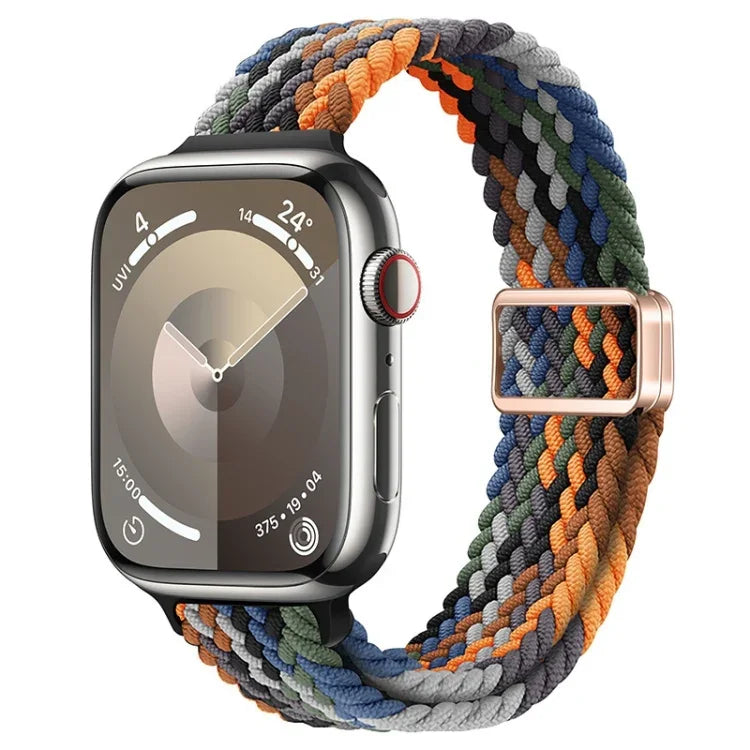 Slim Magnetic Buckle Nylon Braided Watch Band, For Apple Watch Ultra 2 49mm, For Apple Watch Series 9 45mm