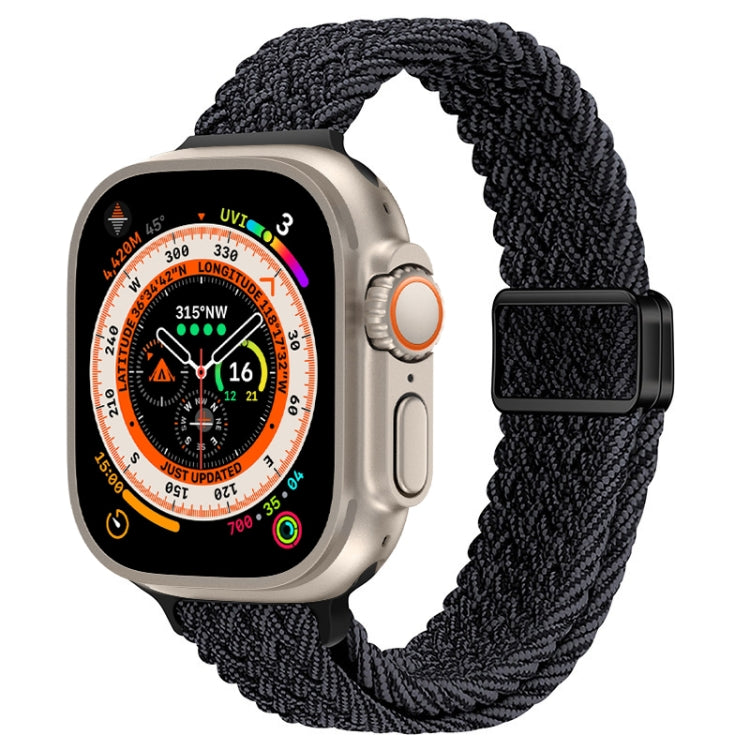 Slim Magnetic Buckle Nylon Braided Watch Band, For Apple Watch Series 9 41mm, For Apple Watch Ultra 49mm