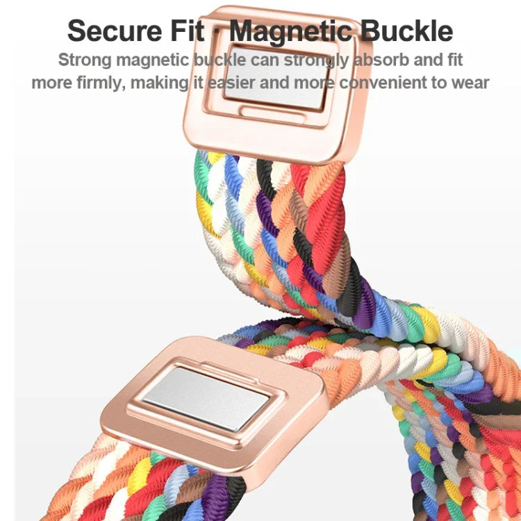 Slim Magnetic Buckle Nylon Braided Watch Band, For Apple Watch SE 2023 44mm, For Apple Watch SE 2023 40mm