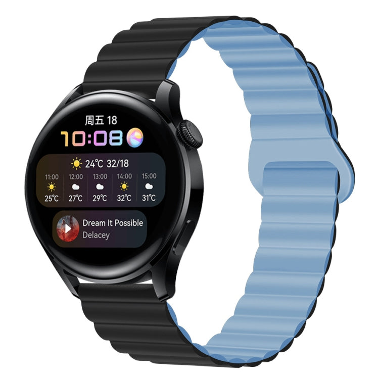 Two Color Magnetic Silicone Watch Band, 22mm