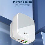 LDNIO Q334 32W Type-C + Dual USB Port Charger with 1m USB-C / Type-C to USB-C / Type-C Data Cable, EU Plug, UK Plug, US Plug