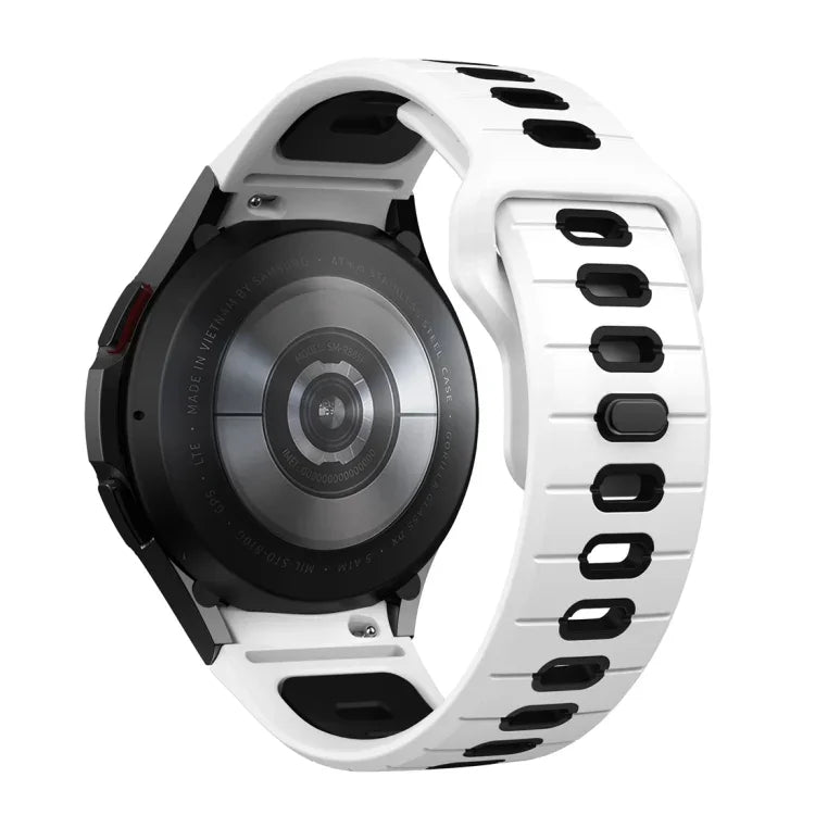 Two Color Stripes Reverse Buckle Silicone Watch Band, For Samsung Galaxy Watch 7 / 6