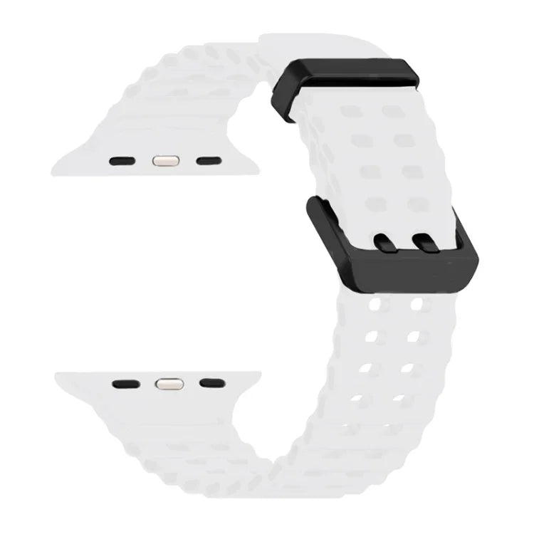Ocean Dual-Row Hole Silicone Watch Band, For Apple Watch Series 7 45mm, For Apple Watch SE 44mm, For Apple Watch Series 6 44mm