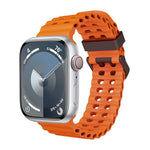 Ocean Dual-Row Hole Silicone Watch Band, For Apple Watch Series 7 45mm, For Apple Watch SE 44mm, For Apple Watch Series 6 44mm