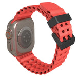 Ocean Dual-Row Hole Silicone Watch Band, For Apple Watch Series 5 44mm, For Apple Watch Series 4 44mm, For Apple Watch Series 3 42mm
