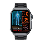 ET585 2.04 inch Steel Strap IP68 Waterproof Smart Watch, Support ECG / Blood Composition Measurement