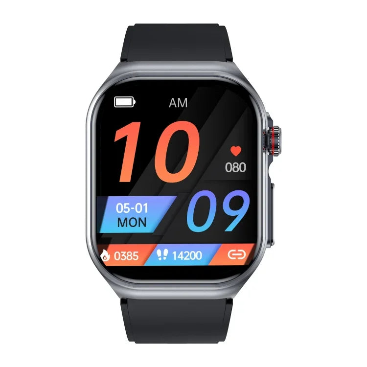 ET585 2.04 inch Silicone Strap IP68 Waterproof Smart Watch, Support ECG / Blood Composition Measurement