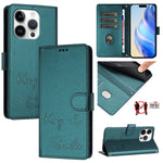 Smile Embossing RFID Leather Phone Case, For iPhone 17 Pro Max, For iPhone 17 Pro, For iPhone 17, For iPhone Air, For iPhone SE 2024, For iPhone 16 Pro Max, For iPhone 16 Pro, For iPhone 16 Plus