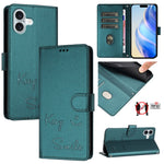 Smile Embossing RFID Leather Phone Case, For iPhone 17 Pro Max, For iPhone 17 Pro, For iPhone 17, For iPhone Air, For iPhone SE 2024, For iPhone 16 Pro Max, For iPhone 16 Pro, For iPhone 16 Plus