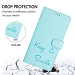 Smile Embossing RFID Leather Phone Case, For iPhone 16, For iPhone 15 Pro Max, For iPhone 15 Pro, For iPhone 15 Plus, For iPhone 15, For iPhone 14 Plus, For iPhone 14 / 13, For iPhone 14 Pro