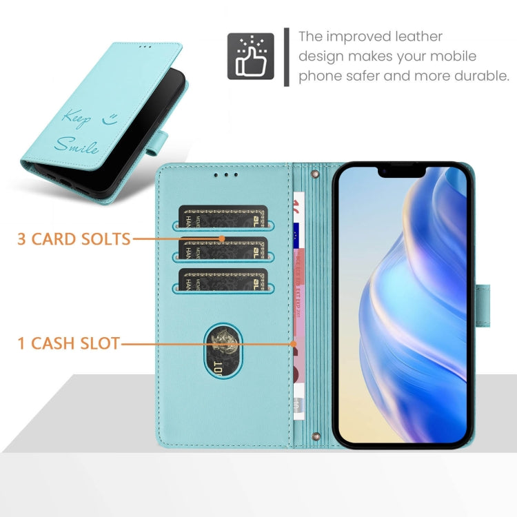 Smile Embossing RFID Leather Phone Case, For iPhone 11 Pro Max, For iPhone 11, For iPhone 11 Pro, For iPod Touch 7 / 6 / 5, For iPhone X / XS, For iPhone XR, For iPhone XS Max, For iPhone 8 Plus / 7 Plus