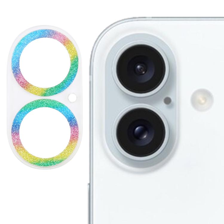 Glitter Ring Tempered Glass Camera Lens Film, For iPhone 17, For iPhone 16 Pro / 16 Pro Max, For iPhone 16 / 16 Plus
