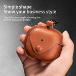 Business Leather Earphone Protective Case with Hook, For AirPods Pro 3, For AirPods 4