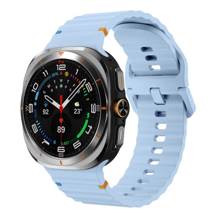 Wavy Grain Stitched Silicone Watch Band, For Samsung Galaxy Watch Ultra 47mm / Ultra 2025