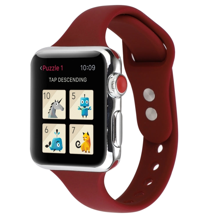 Thin Silicone Double Buckle Replacement Wrist Strap, For Apple Watch 5 & 4 44mm / 3 & 2 & 1 42mm