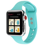Thin Silicone Double Buckle Replacement Wrist Strap, For Apple Watch Series 7 41mm / 6 & SE & 5 & 4 40mm / 3 & 2 & 1 38mm, For Apple Watch Series 8&7 41mm / SE 2&6&SE&5&4 40mm / 3&2&1 38mm
