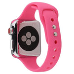 Thin Silicone Double Buckle Replacement Wrist Strap, For Apple Watch Series 7 41mm / 6 & SE & 5 & 4 40mm / 3 & 2 & 1 38mm, For Apple Watch Series 8&7 41mm / SE 2&6&SE&5&4 40mm / 3&2&1 38mm