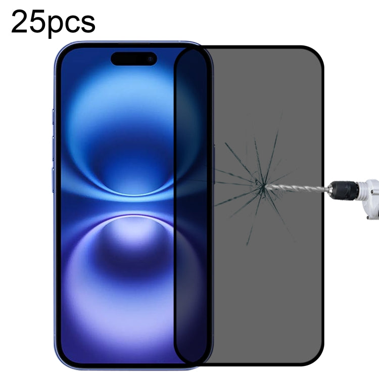 25pcs Full Cover Anti-spy Silk Screen Tempered Glass Film, For iPhone 17 Pro Max, For iPhone 17 Pro, For iPhone 17, For iPhone Air, For iPhone 16 Pro Max, For iPhone 16 Pro, For iPhone 16 Plus, For iPhone 16