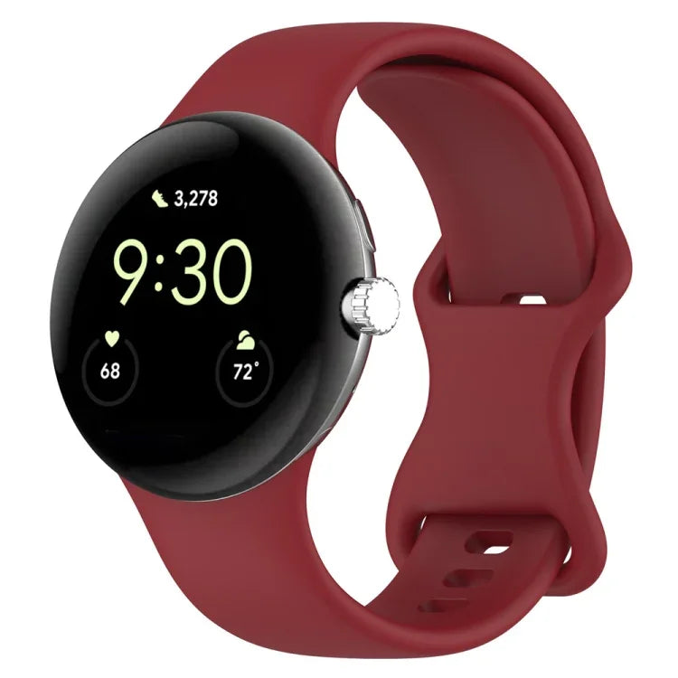 Butterfly Buckle Solid Color Silicone Watch Band, For Google Pixel Watch 4 / Watch 3 45mm, For Google Pixel Watch 4 / 3 / 2 / 1 41mm