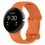 Butterfly Buckle Solid Color Silicone Watch Band, For Google Pixel Watch 4 / Watch 3 45mm, For Google Pixel Watch 4 / 3 / 2 / 1 41mm