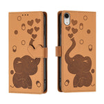 Cartoon Elephant Embossed Leather Phone Case, For iPhone XR, For iPhone XS Max, For iPhone 8 Plus / 7 Plus