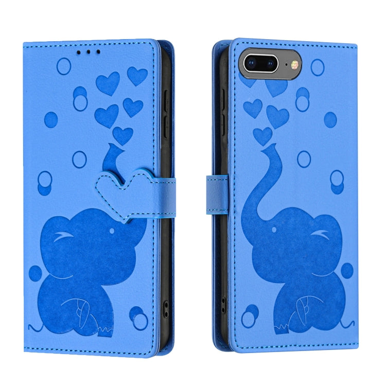 Cartoon Elephant Embossed Leather Phone Case, For iPhone XR, For iPhone XS Max, For iPhone 8 Plus / 7 Plus