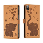 Cartoon Elephant Embossed Leather Phone Case, For iPhone XR, For iPhone XS Max, For iPhone 8 Plus / 7 Plus