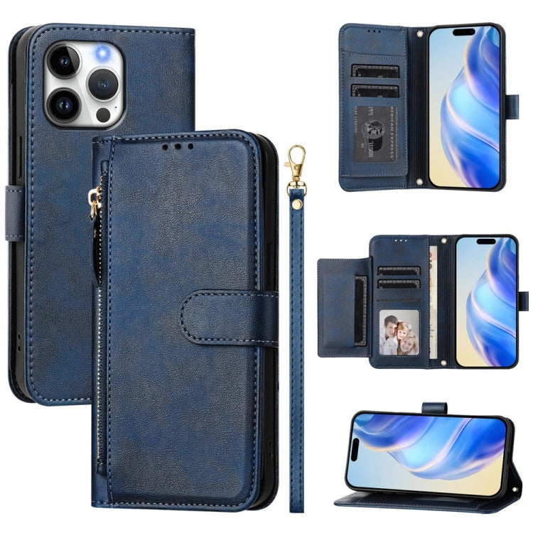 Multi-Card Slots Zipper Wallet Leather Phone Case, For iPhone 17e / 16e, For iPhone 17 Pro Max, For iPhone 17 Pro, For iPhone 17, For iPhone Air, For iPhone 16 Pro Max, For iPhone 16 Pro, For iPhone 16 Plus