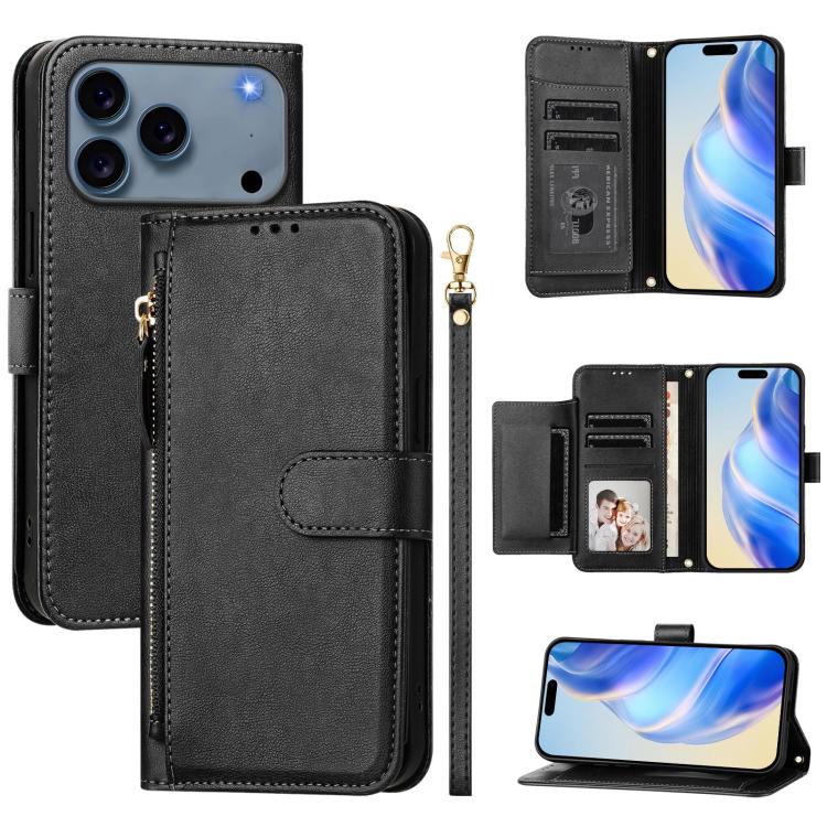 Multi-Card Slots Zipper Wallet Leather Phone Case, For iPhone 17e / 16e, For iPhone 17 Pro Max, For iPhone 17 Pro, For iPhone 17, For iPhone Air, For iPhone 16 Pro Max, For iPhone 16 Pro, For iPhone 16 Plus