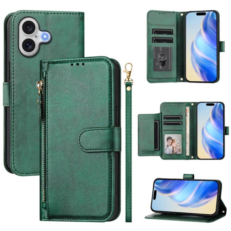 Multi-Card Slots Zipper Wallet Leather Phone Case, For iPhone 17e / 16e, For iPhone 17 Pro Max, For iPhone 17 Pro, For iPhone 17, For iPhone Air, For iPhone 16 Pro Max, For iPhone 16 Pro, For iPhone 16 Plus