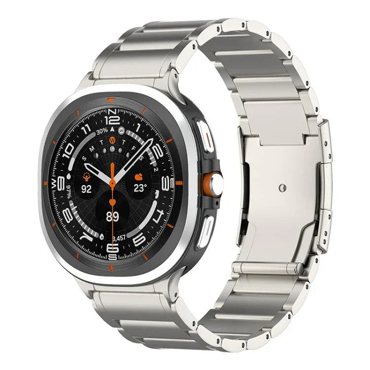 Three Beads Tortoise Buckle Titanium Steel Watch Band, For Samsung Galaxy Watch Ultra / Ultra 2025, For Samsung Galaxy Watch8 / Watch8 Classic