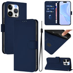 Skin Feel Solid Color Leather Phone Case with Lanyard, For iPhone 14 / 13, For iPhone 14 Pro
