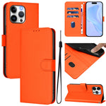 Skin Feel Solid Color Leather Phone Case with Lanyard, For iPhone 14 Pro Max, For iPhone SE 2022 / 2020