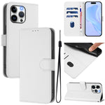 Skin Feel Solid Color Leather Phone Case with Lanyard, For iPhone 14 Pro Max, For iPhone SE 2022 / 2020