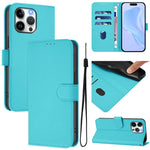 Skin Feel Solid Color Leather Phone Case with Lanyard, For iPhone 14 Pro Max, For iPhone SE 2022 / 2020
