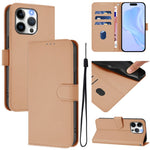 Skin Feel Solid Color Leather Phone Case with Lanyard, For iPhone 13 Pro Max, For iPhone 13 Pro