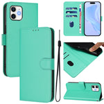 Skin Feel Solid Color Leather Phone Case with Lanyard, For iPhone 13 mini, For iPhone 12 / 12 Pro