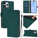 Skin Feel Solid Color Leather Phone Case with Lanyard, For iPhone 12 Pro Max, For iPhone 12 mini