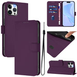 Skin Feel Solid Color Leather Phone Case with Lanyard, For iPhone 12 Pro Max, For iPhone 12 mini