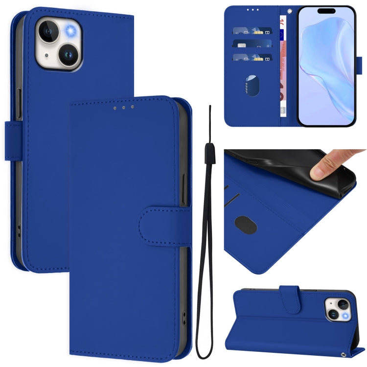 Skin Feel Solid Color Leather Phone Case with Lanyard, For iPhone 12 Pro Max, For iPhone 12 mini