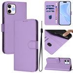 Skin Feel Solid Color Leather Phone Case with Lanyard, For iPhone 11 Pro Max, For iPhone 11