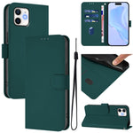 Skin Feel Solid Color Leather Phone Case with Lanyard, For iPhone 11 Pro Max, For iPhone 11