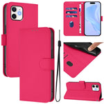Skin Feel Solid Color Leather Phone Case with Lanyard, For iPhone 11 Pro Max, For iPhone 11