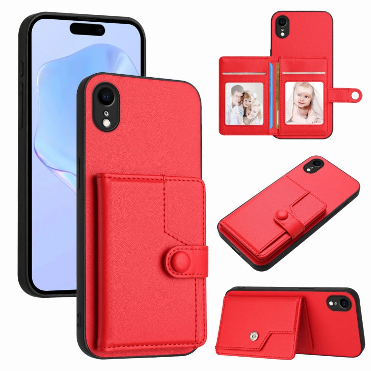 Button Card Bag RFID Anti-theft Phone Case, For iPhone 12 mini, For iPhone 11 Pro Max, For iPhone 11, For iPhone 11 Pro, For iPhone XS / X, For iPhone XR, For iPhone XS Max, For iPhone 8 Plus / 7 Plus