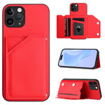 Skin Feel Four Card Slots Phone Case with Wrist Strap, For iPhone 12 mini, For iPhone 11 Pro Max, For iPhone 11, For iPhone 11 Pro, For iPhone X / XS, For iPhone XR, For iPhone XS Max, For iPhone 7 Plus / 8 Plus