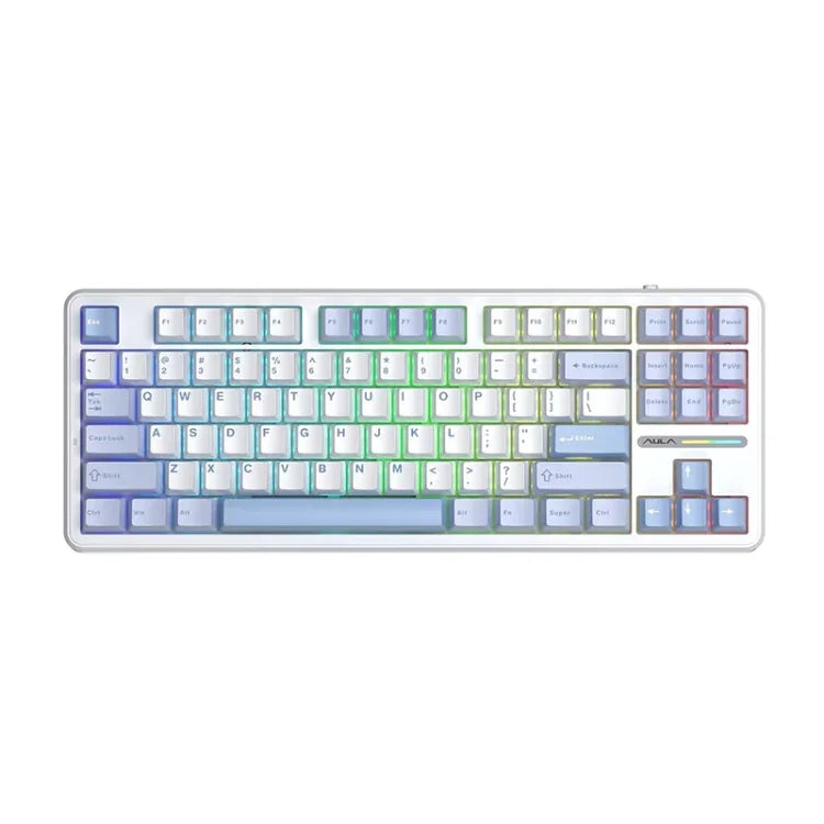 AULA F87 87 Keys Wired/2.4G/Bluetooth Three Model Customized RGB Mechanical Keyboard