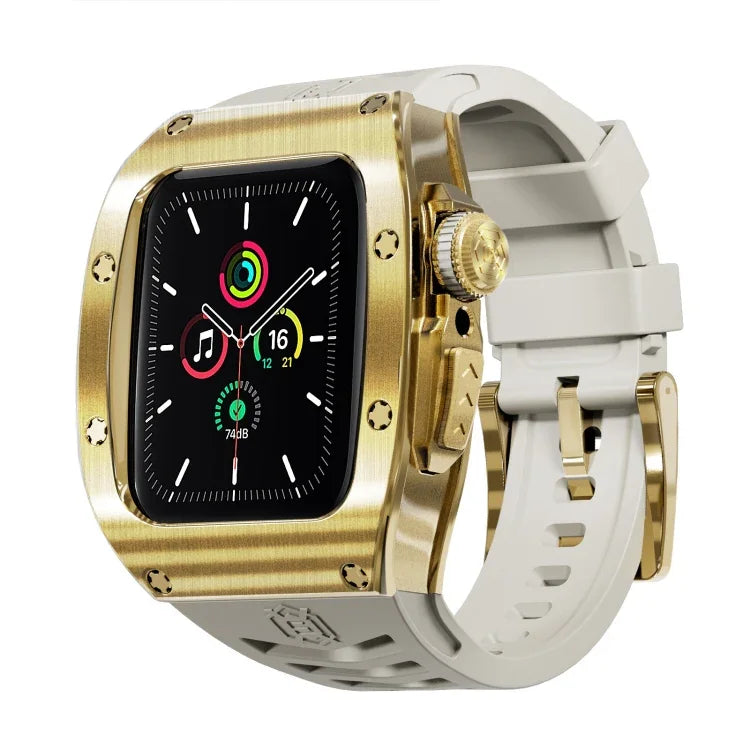 RedPepper Armor Metal Case Integrated Silicone Watch Band, For Apple Watch 44mm / 45mm