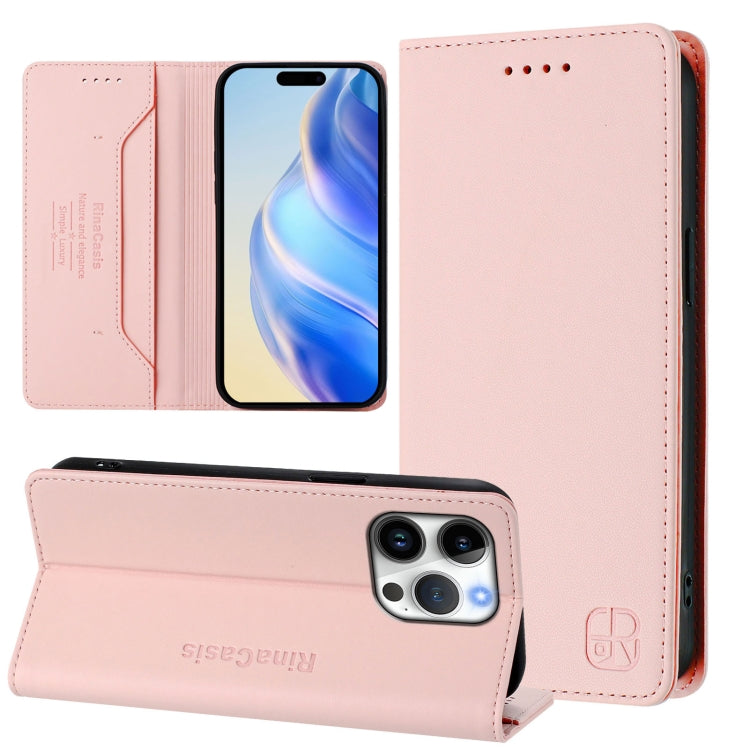 RC01 Dual-Folded Magnetic Suction RFID Leather Phone Case, For iPhone 17e / 16e, For iPhone 17 Pro Max, For iPhone 17 Pro, For iPhone 17, For iPhone Air, For iPhone 16 Pro Max
