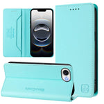 RC01 Dual-Folded Magnetic Suction RFID Leather Phone Case, For iPhone 17e / 16e, For iPhone 17 Pro Max, For iPhone 17 Pro, For iPhone 17, For iPhone Air, For iPhone 16 Pro Max