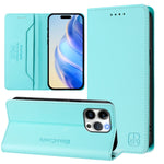 RC01 Dual-Folded Magnetic Suction RFID Leather Phone Case, For iPhone 16 Pro, For iPhone 16 Plus, For iPhone 16, For iPhone 15 Pro Max, For iPhone 15 Pro, For iPhone 15 Plus